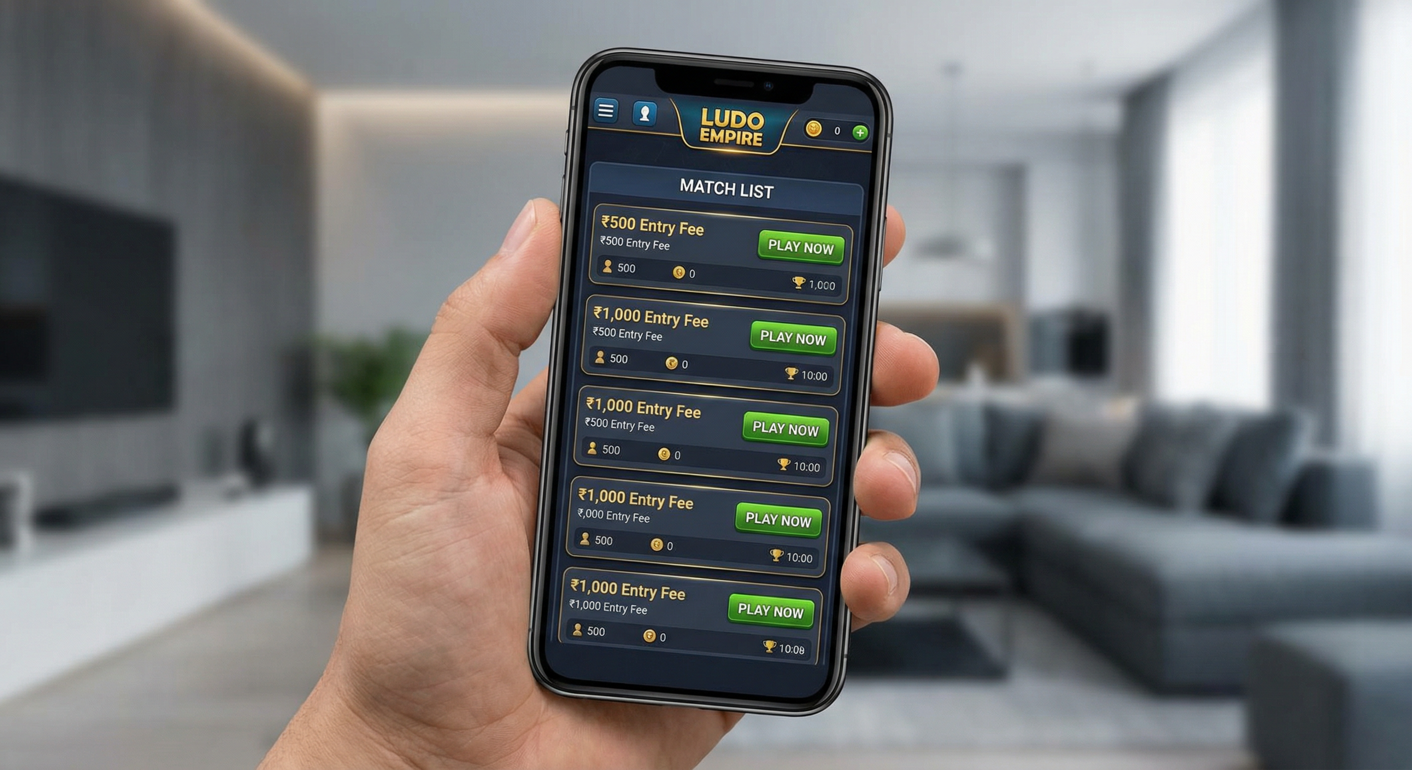 App lobby – choose match