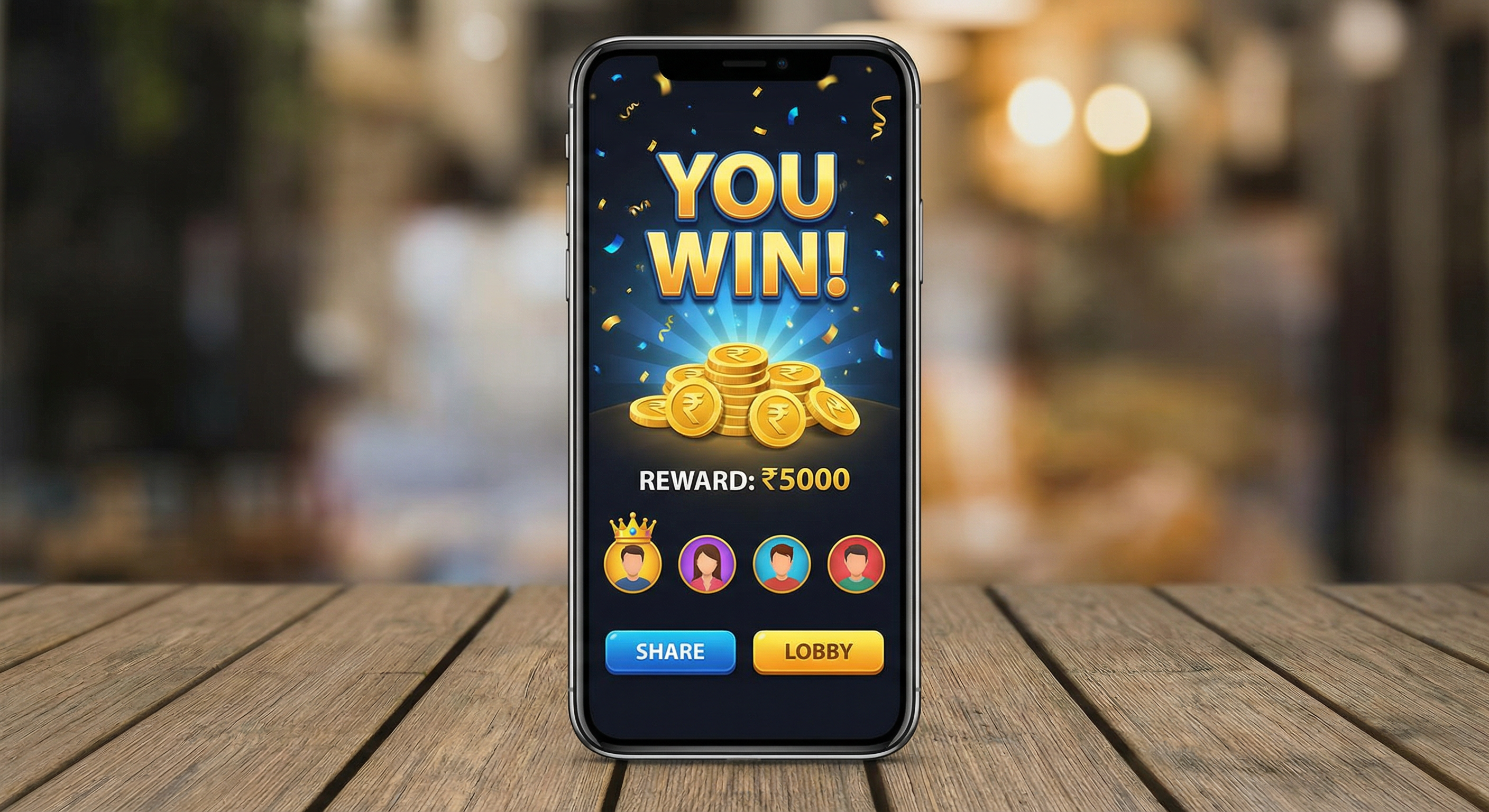 Win screen – earn cash